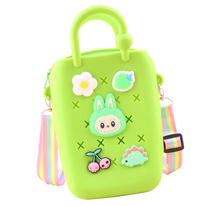 Crofta DIY Beach Hole Bag Tote Bag Trendy Handbag for Women for Party Street Travel green