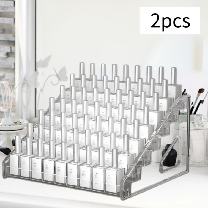 2 Pieces Acrylic Nail Polish Display Rack Countertop Acrylic Lipstick Holder 7 Tier