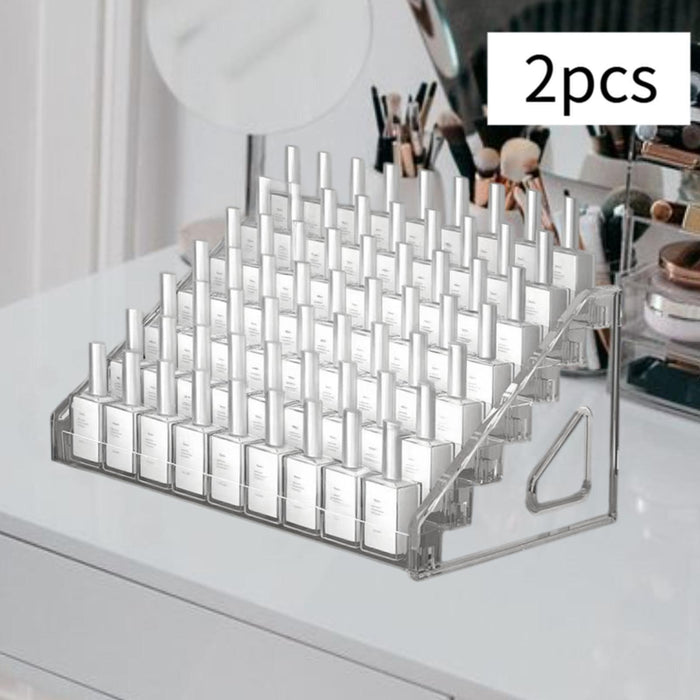 2 Pieces Acrylic Nail Polish Display Rack Countertop Acrylic Lipstick Holder 7 Tier