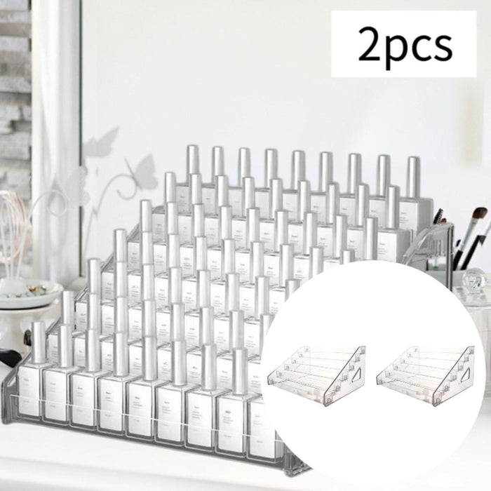 2 Pieces Acrylic Nail Polish Display Rack Countertop Acrylic Lipstick Holder 6 Tier