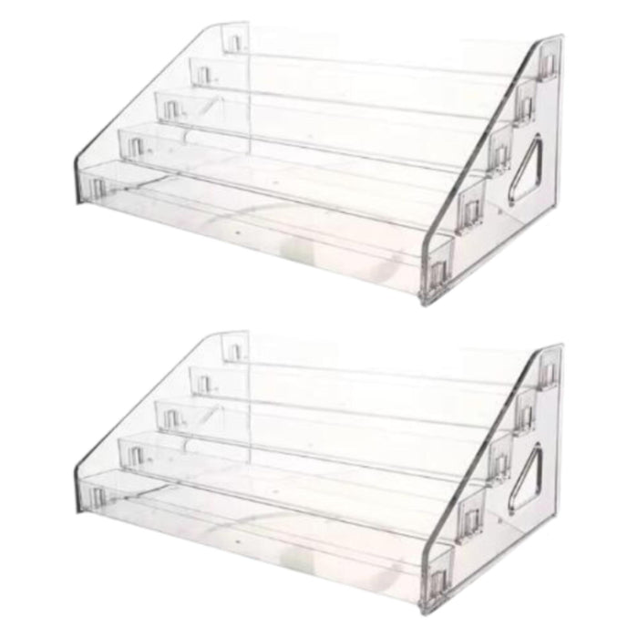 2 Pieces Acrylic Nail Polish Display Rack Countertop Acrylic Lipstick Holder 5 Tier