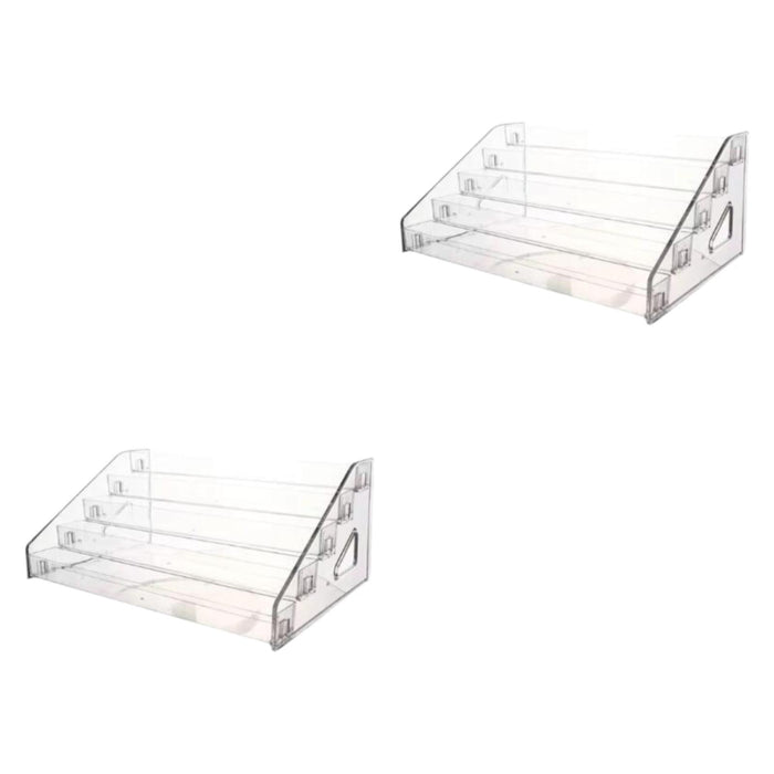 2 Pieces Acrylic Nail Polish Display Rack Countertop Acrylic Lipstick Holder 5 Tier