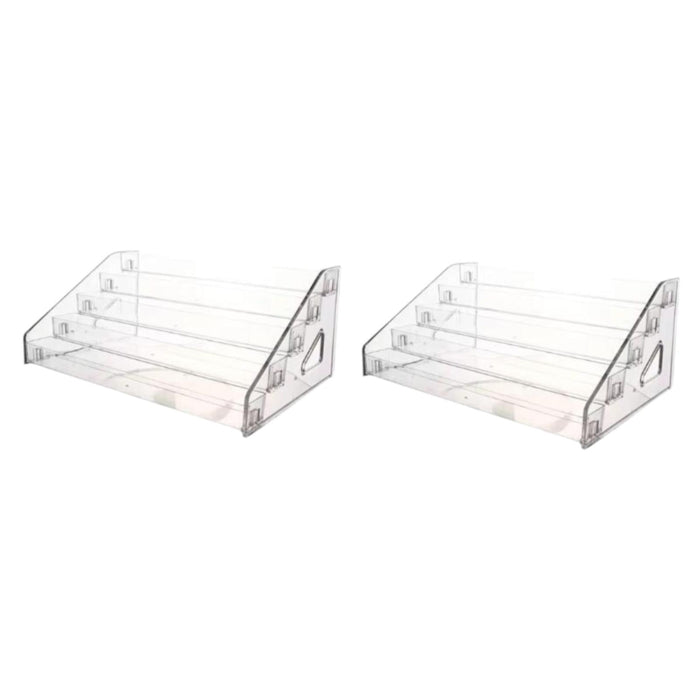 2 Pieces Acrylic Nail Polish Display Rack Countertop Acrylic Lipstick Holder 5 Tier