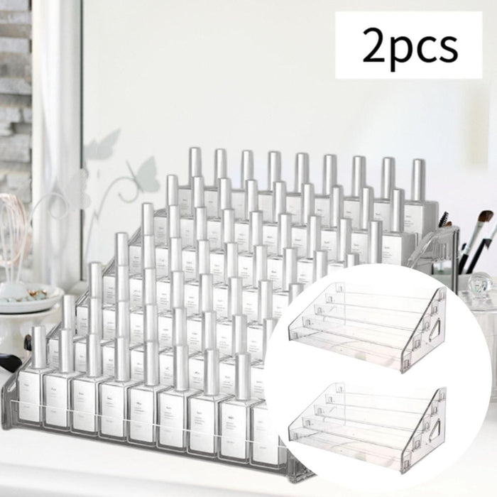 2 Pieces Acrylic Nail Polish Display Rack Countertop Acrylic Lipstick Holder 5 Tier