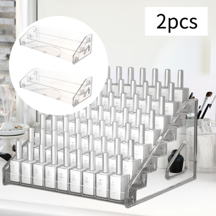 2 Pieces Acrylic Nail Polish Display Rack Countertop Acrylic Lipstick Holder 3 Tier