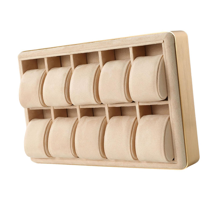 Crofta Watch Display Tray Versatile Watch Drawer Organizer for Office Gift Home Use Khaki