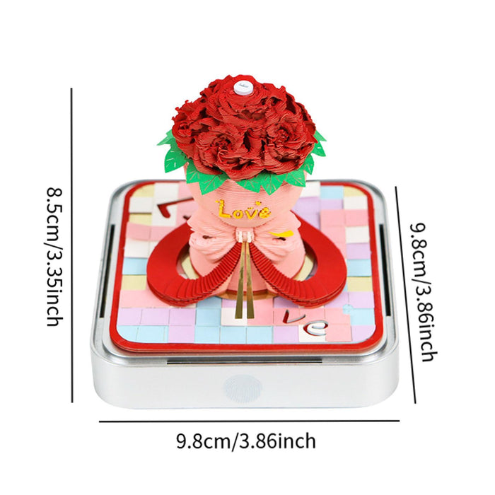 2025 3D Memo Pad Calendar Creative 3D Desk Calendar for Office Home Birthday Red