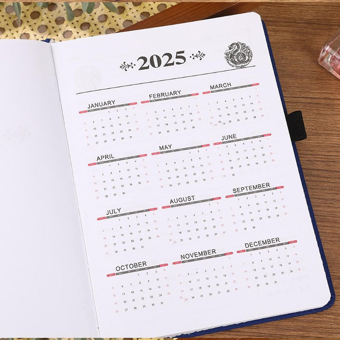 2025 Planner 5.8"x8.3" Business, Office, Home Practical with Hourly Schedule Blue