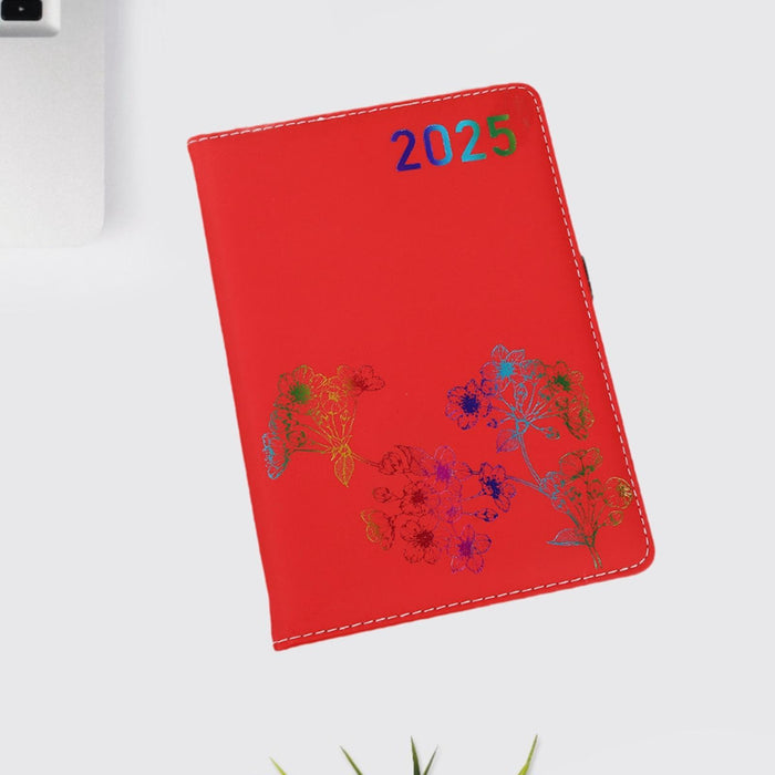 2025 Planner 5.8"x8.3" Business, Office, Home Practical with Hourly Schedule Red