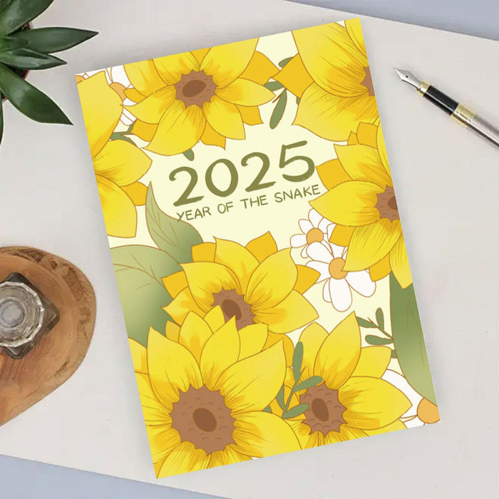 2025 Planner Notebook Gift Year Monthly Daily Planner for School Office Home Sunflower