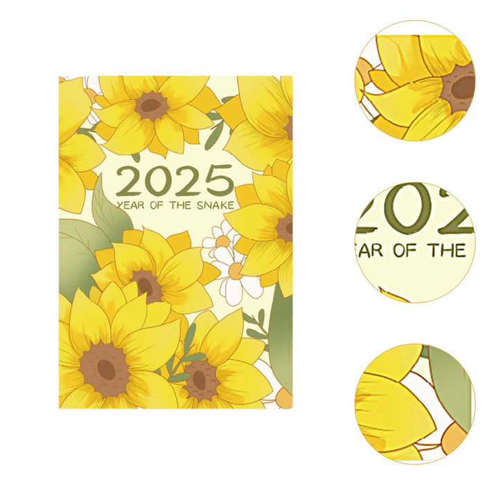 2025 Planner Notebook Gift Year Monthly Daily Planner for School Office Home Sunflower