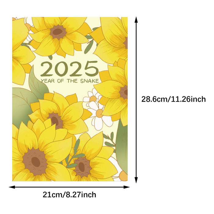 2025 Planner Notebook Gift Year Monthly Daily Planner for School Office Home Sunflower