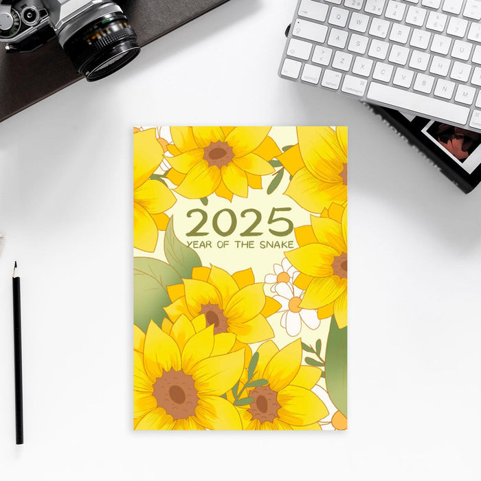 2025 Planner Notebook Gift Year Monthly Daily Planner for School Office Home Sunflower