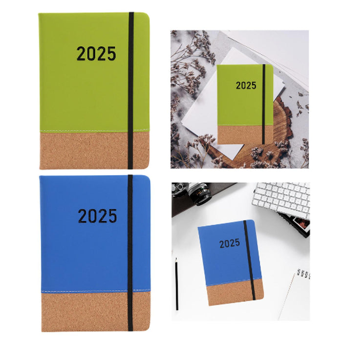 2025 Planner Notebook A5 PU Cover to Do List Notebook for Home Office School Green