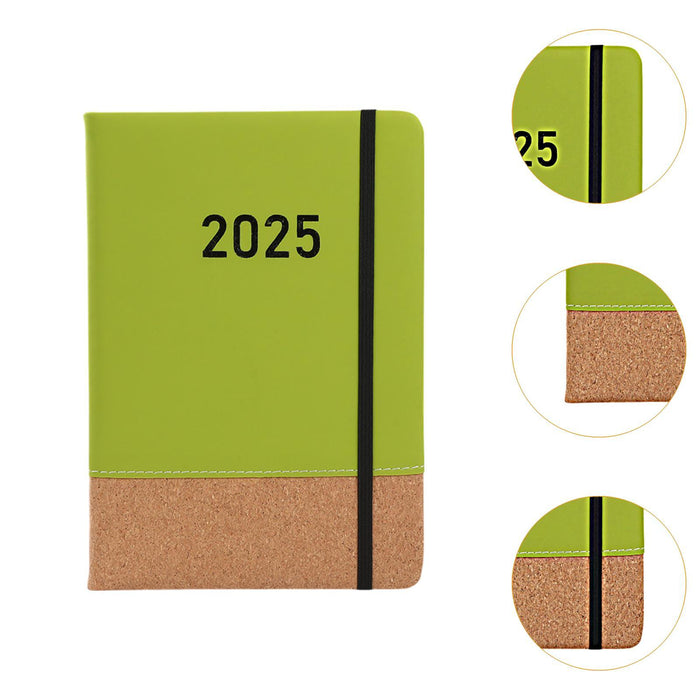 2025 Planner Notebook A5 PU Cover to Do List Notebook for Home Office School Green