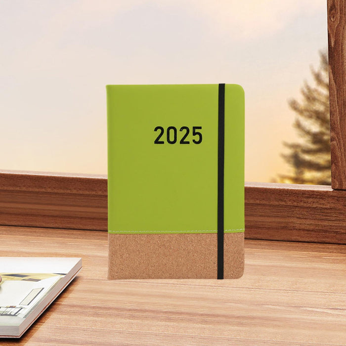 2025 Planner Notebook A5 PU Cover to Do List Notebook for Home Office School Green