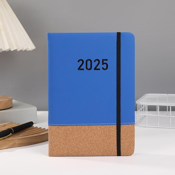 2025 Planner Notebook A5 PU Cover to Do List Notebook for Home Office School Blue