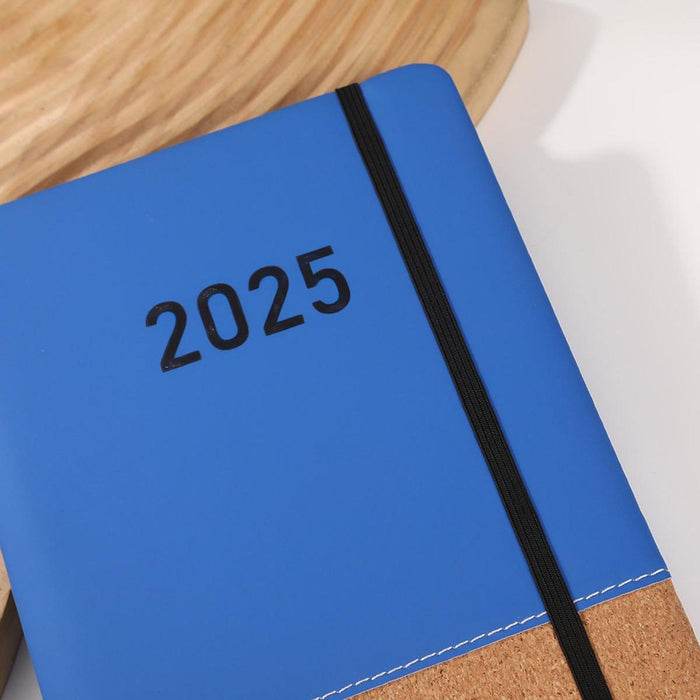 2025 Planner Notebook A5 PU Cover to Do List Notebook for Home Office School Blue