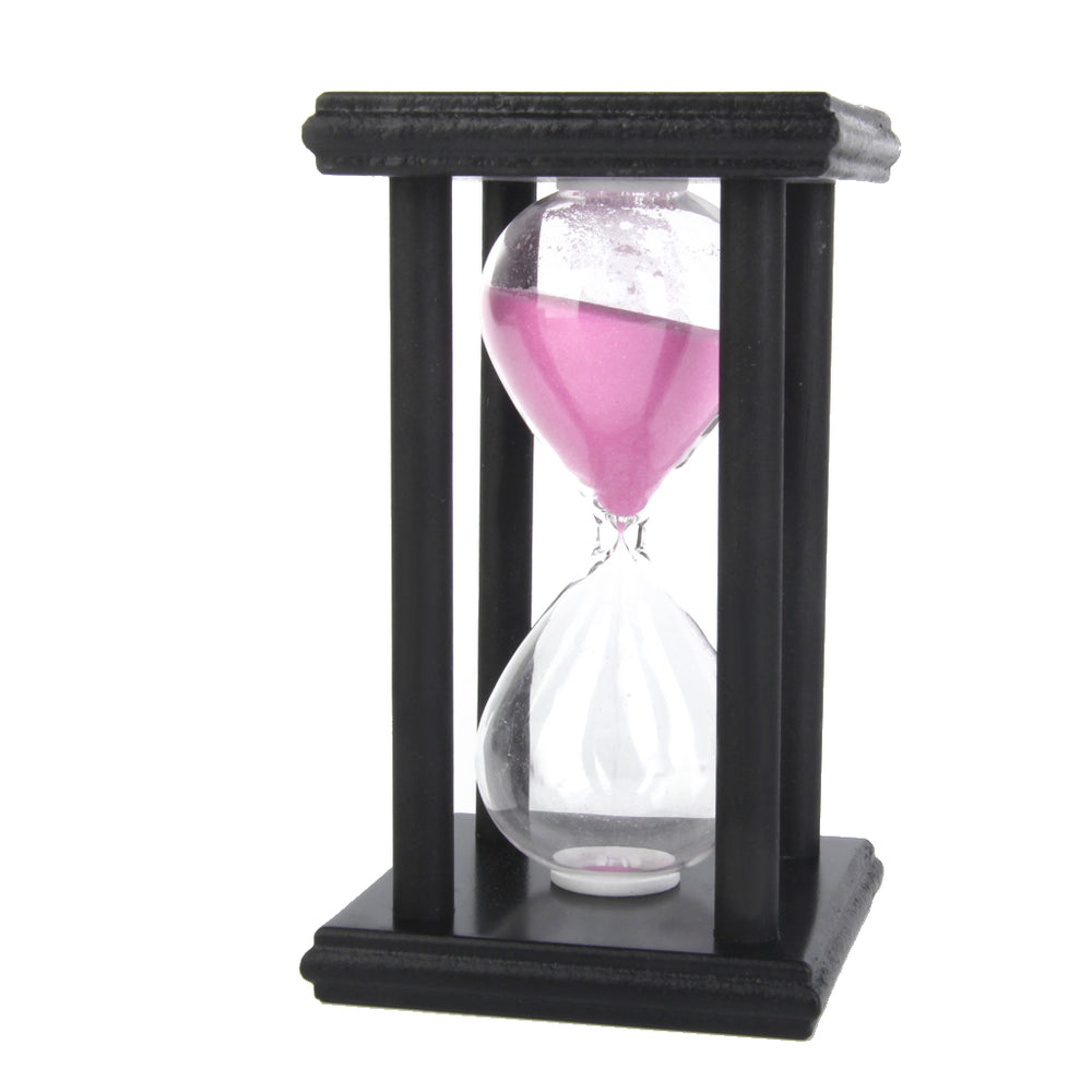 30 Min Wooden Sand Clock Sandglass Hourglass Timer for Gift/Decoration Pink