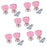 Crofta 10Pieces Pink Drawer Pull Knobs Cabinet Dresser Cupboard Bin Handle Decoration  For Furniture Drawers