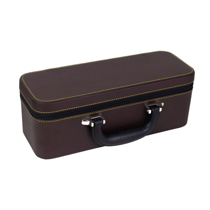 Crofta Bracelet Storage Box Fashionable Simple Shows Portable PU Leather Bangle Box Brown