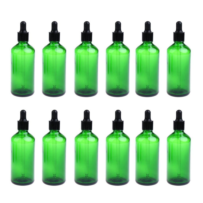 12 Pieces Empty Essential Oils Dropper Bottles Aromatherapy for 30ml Green