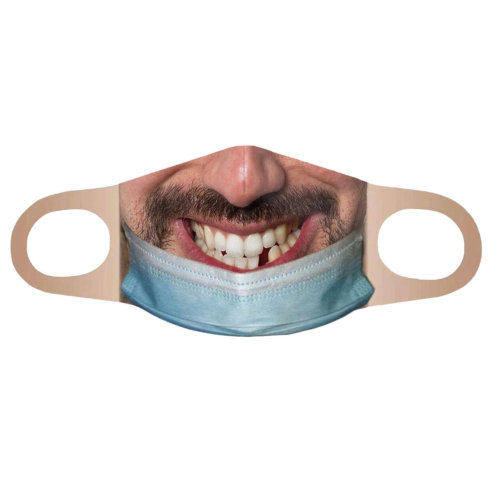 Crofta Creativity 3D Print Funny Bandit Prank Face Mask Masque Mouth Cover Adults C