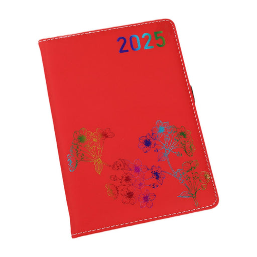 2025 Planner 5.8"x8.3" Business, Office, Home Practical with Hourly Schedule Red