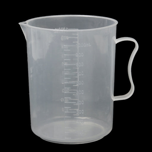 Crofta 1000ml Transparent Plastic Graduated Beaker with Handle