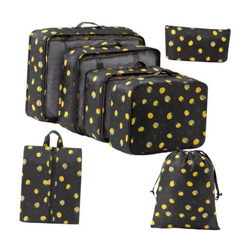 7x Packing Cubes Luggage Packing Organizers for Family Breaks Business Trips Lemon Black