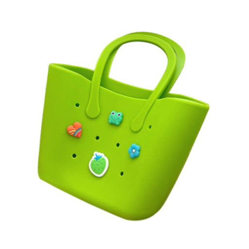 Beach Hole Bag Waterproof Travel Bag Handbag Summer Portable Shopping Basket Fruit Green