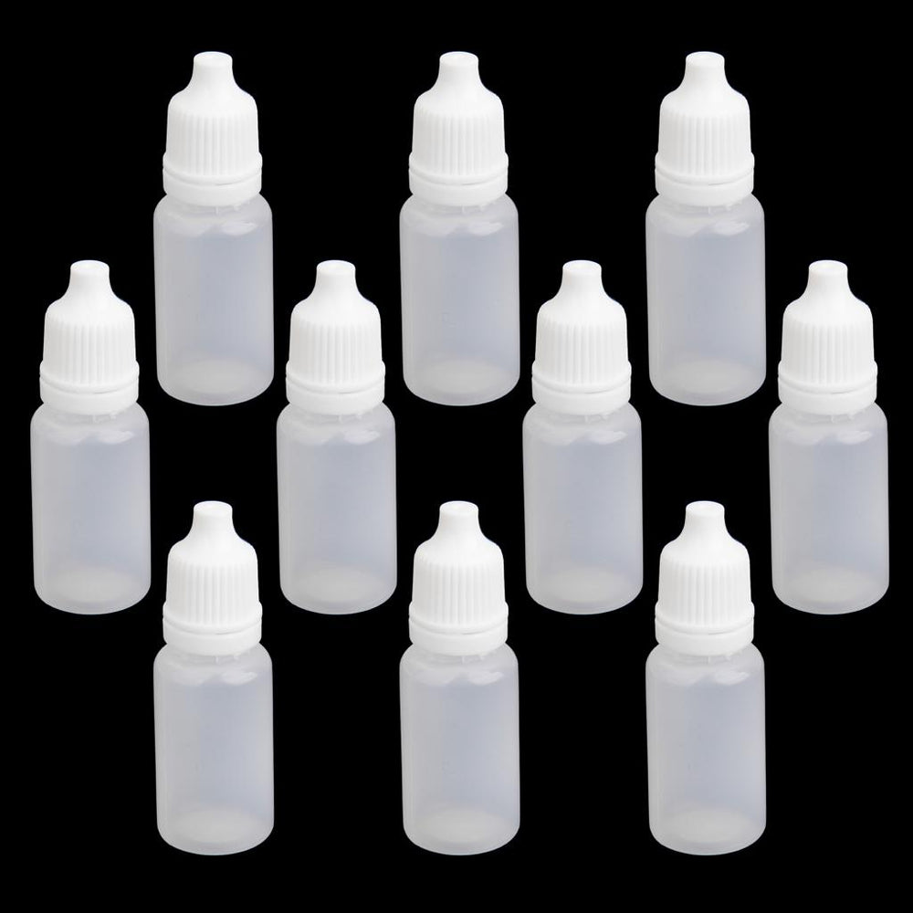 Crofta 10pcs 10ml Empty Plastic Squeezable Dropper Bottles for Eye Drops Lab Liquid