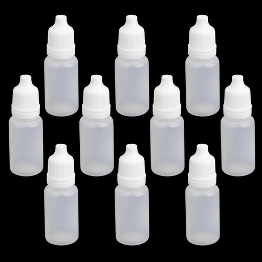 Crofta 10pcs 10ml Empty Plastic Squeezable Dropper Bottles for Eye Drops Lab Liquid