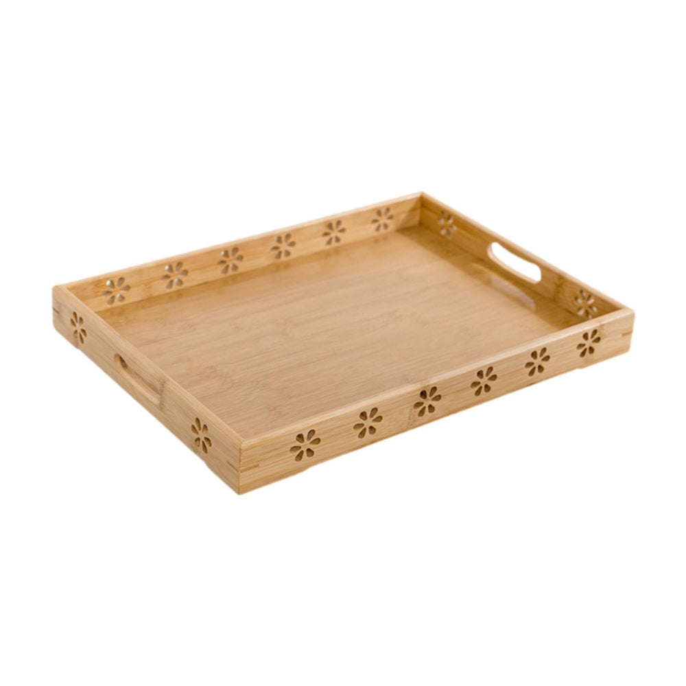 Crofta Bamboo Serving Tray Stylish Coffee Table Serving Tray for Lunch Dinner Table 40x27x5cm