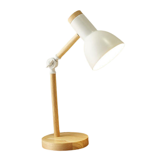 Crofta Stylish Wooden Iron LED Multi-Joint Reading Table Lamp Task Light Flexible White 5W