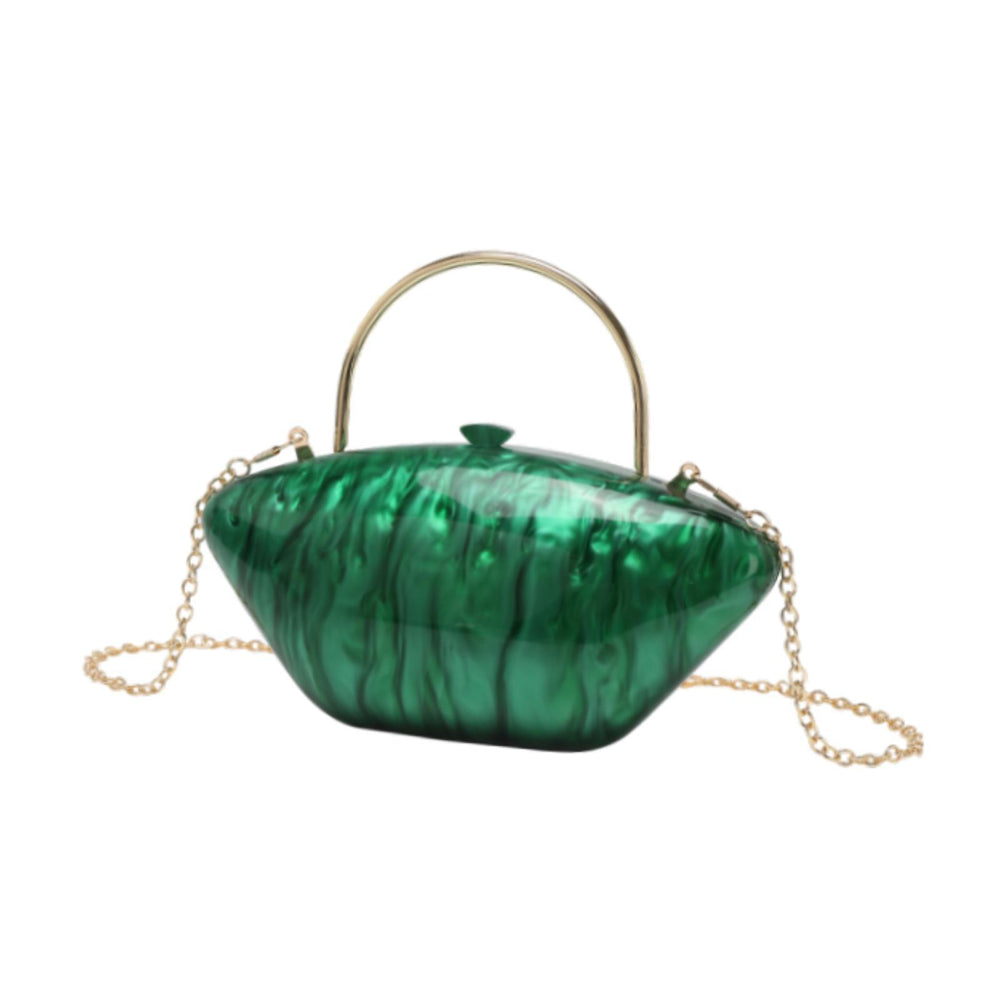 Acrylic Evening Clutch Purse Fashion Crossbody Bag for Wedding Banquet Party Green