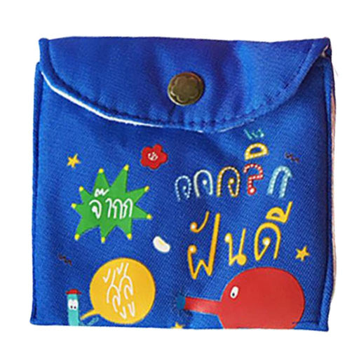 Crofta Cotton Bags Safety Storage Organizing Pouch Cute Purse Organizer Blue