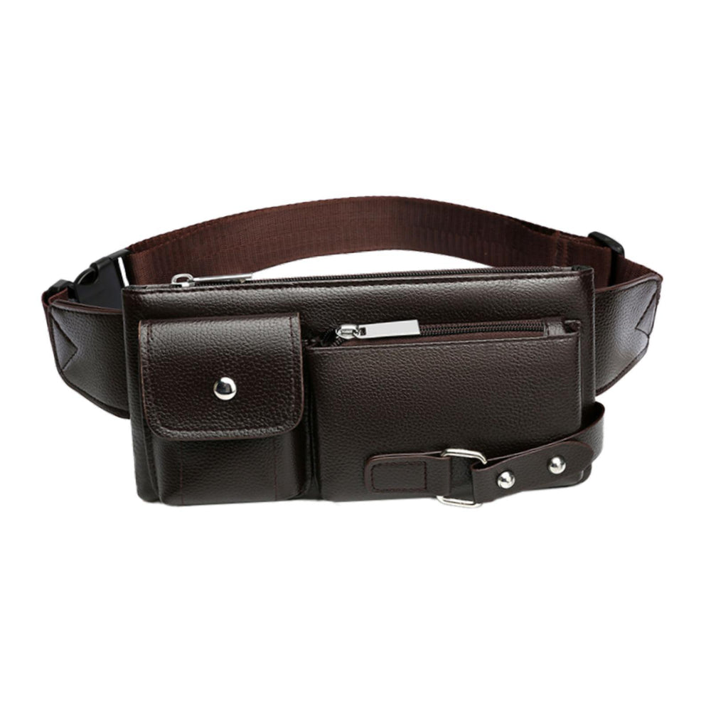 Belt Bag Small Chest Bag Fashion Portable Multipurpose PU Leather Fanny Pack S Brown