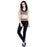 Crofta Women Girls Ladies Fashionable Breathable Comfortable Elastic Yoga Pants Tights Grey Black S