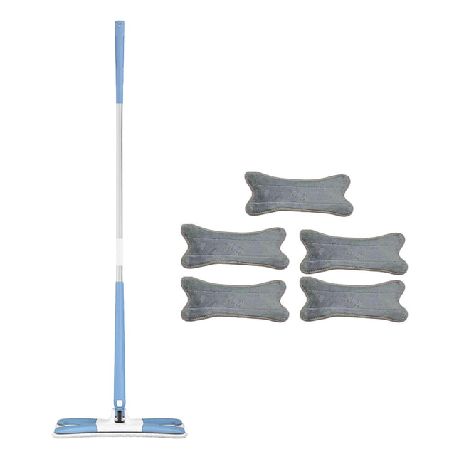 Dry and Wet Mop x Type Microfiber Flat Mopping for Tiles Cleaning Indoor Outdoor 5 Cloth