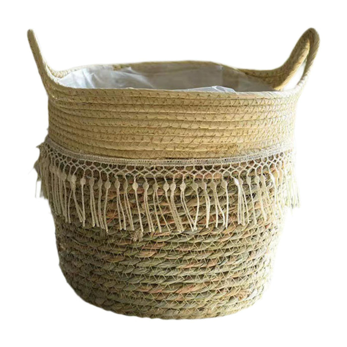 Crofta Storage Basket Flowerpot Woven Plant Basket for Living Room Farmhouse Office 25cmx25cm