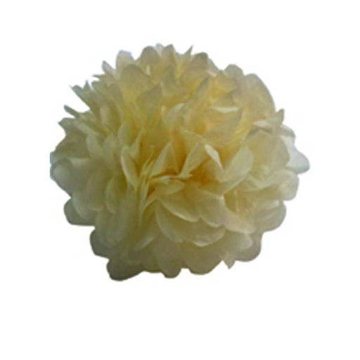 Crofta 15Inch Tissue Paper Pom Pom Flower Ball Wedding Party Birthday Supplies Hanging Decor Pale Yellow