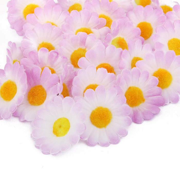 100x Artificial Lilac Gerbera Daisy Silk Flower Heads for Wedding Party