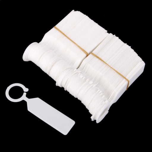 Crofta 100pcs PP Greenhouse Gardening Plant Ring Hanging Collar Tag Label White