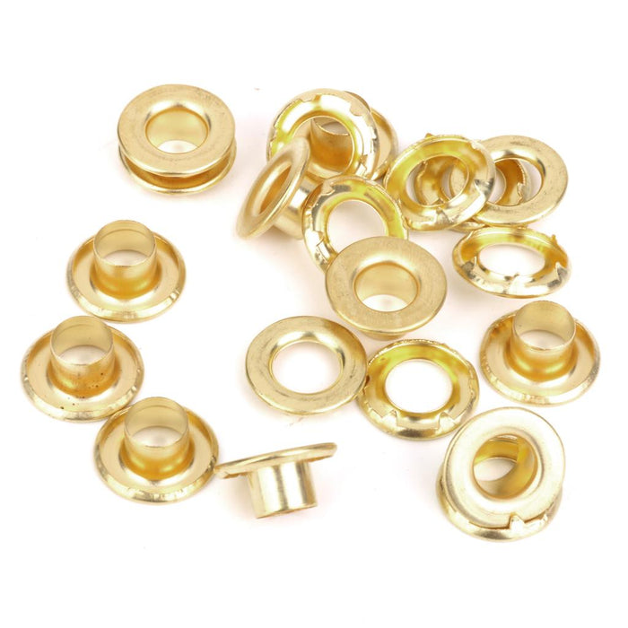 Crofta 10 Pieces Copper Tent Awning Grommets Tarp Eyelets Replacement Kit Gold