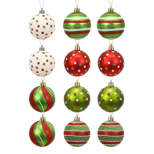 Crofta 12Pcs Christmas Tree Balls Ornaments for Themed Party New Year Shopping Mall Style B