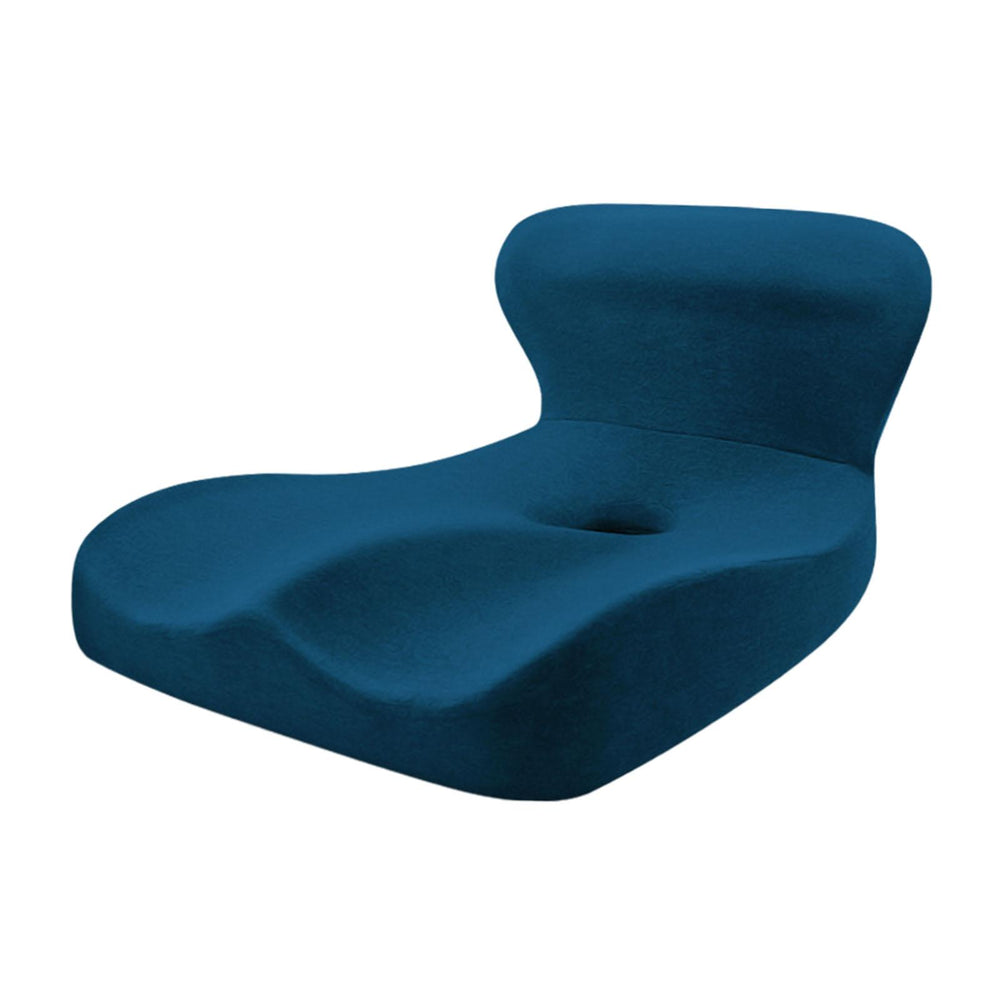 Crofta Memory Foam Seat Cushion Student Pad Car Seat Back Support Sitting Chair Pillow Peacock Blue