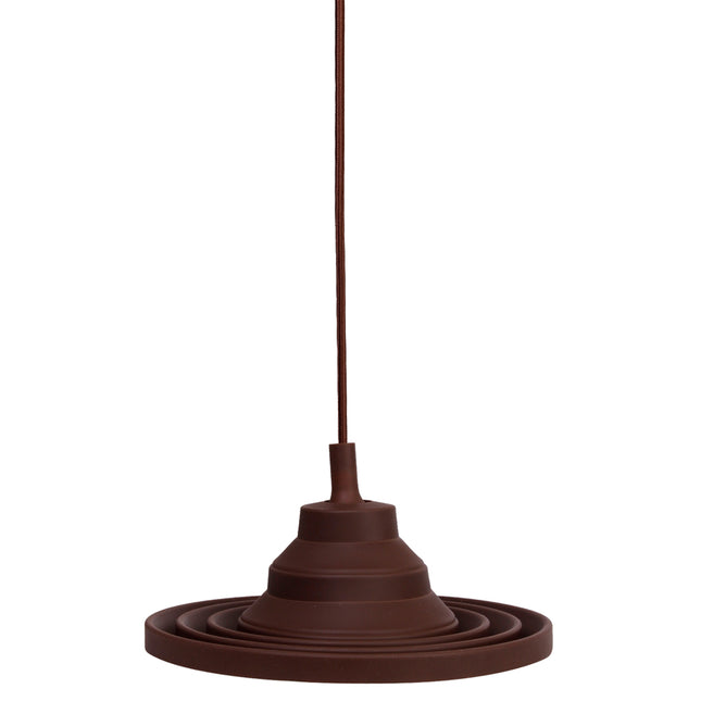 Crofta Vintage E27 Home Ceiling Pendant Lamp Light Bulb Holder with Silicone Lampshade-Coffee