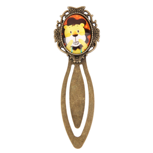 Crofta Antique Cage Frame Lion Pattern Metal Clip Bookmark Marker Reading Gift