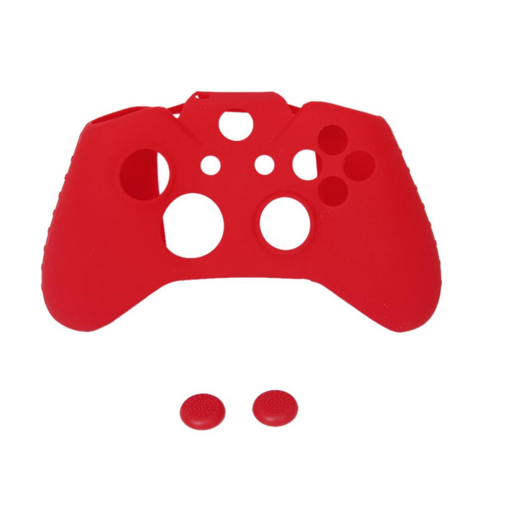 Crofta Red Silicone Protective Skin Case Cover + 2 Caps for XBOX ONE Game Controller Joystick